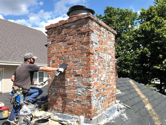 Completed chimney rebuild by Riverside Chimney Sweep in Riverside, CA
