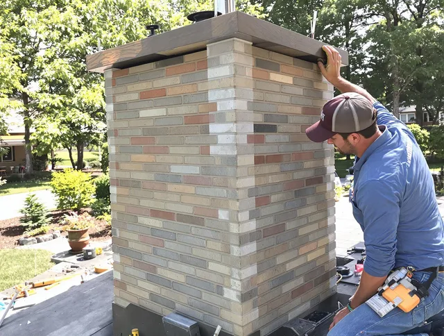 Riverside Chimney Sweep completing a modern chimney remodel in Riverside, CA