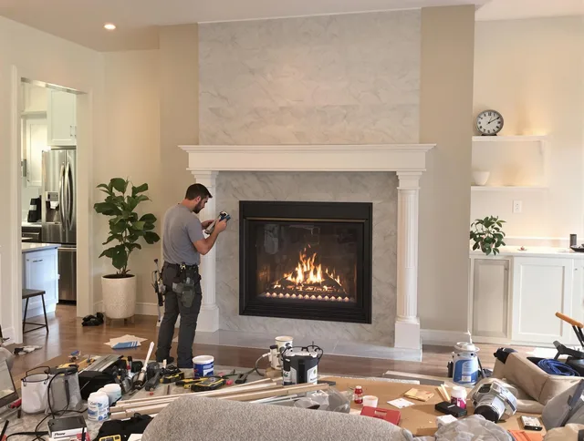 Newly installed fireplace by Riverside Chimney Sweep in Riverside, CA