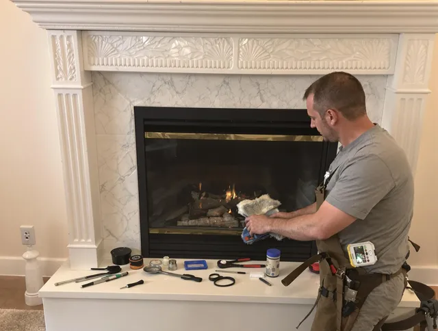 Riverside Chimney Sweep performing fireplace maintenance in Riverside, CA
