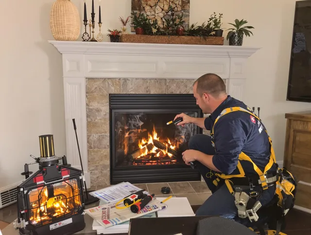 Safety-focused fireplace inspection by Riverside Chimney Sweep in Riverside, CA